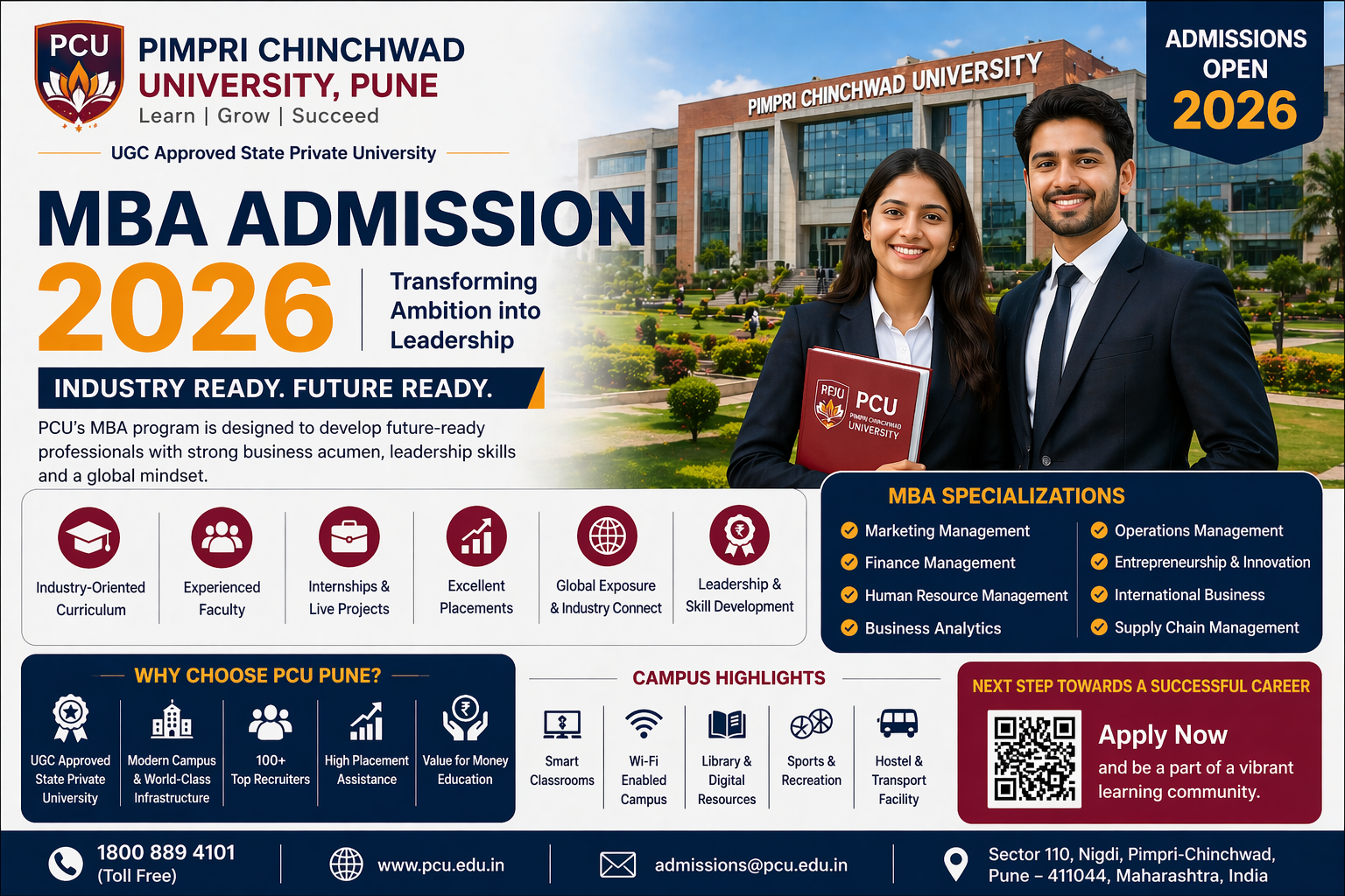 Pimpri Chinchwad University Pune MBA Admission 2026