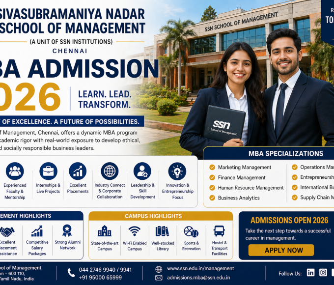 Sivasubramaniya Nadar School Of Management Chennai MBA Admission