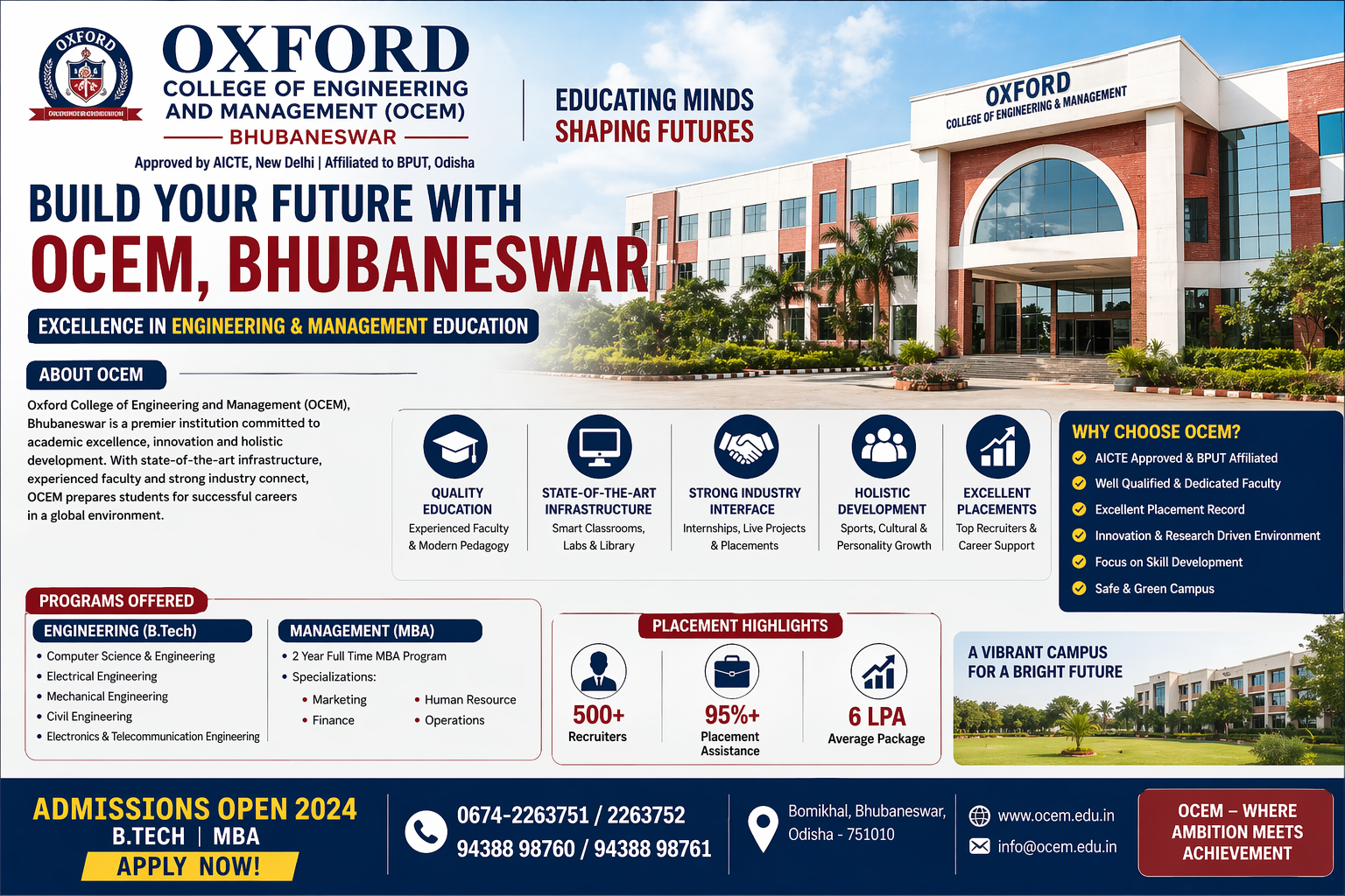Oxford College of Engineering and Management (OCEM), Bhubaneswar
