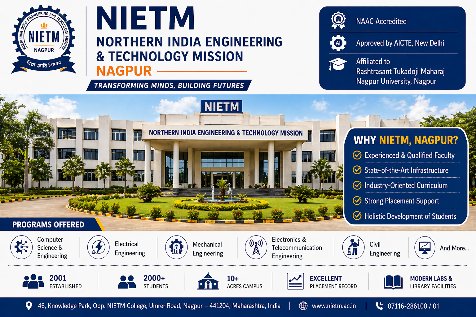 NIETM Nagpur - Admission,