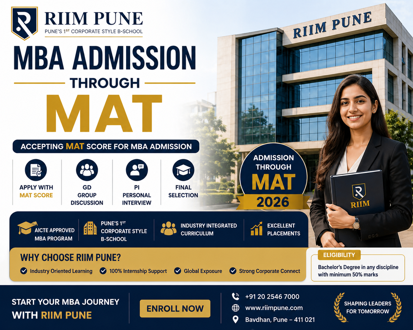RIIM Pune MBA Admission through MAT