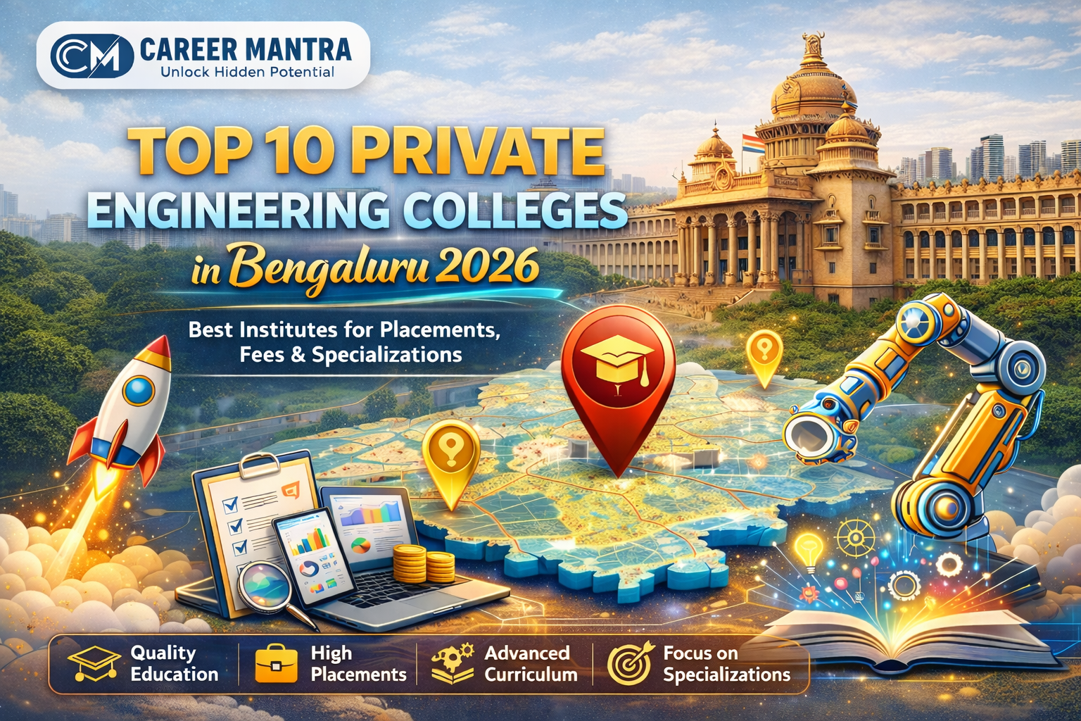 Top 10 Private Engineering Colleges in Bengaluru 2026 – Best Institutes for Placements, Fees & Specializations