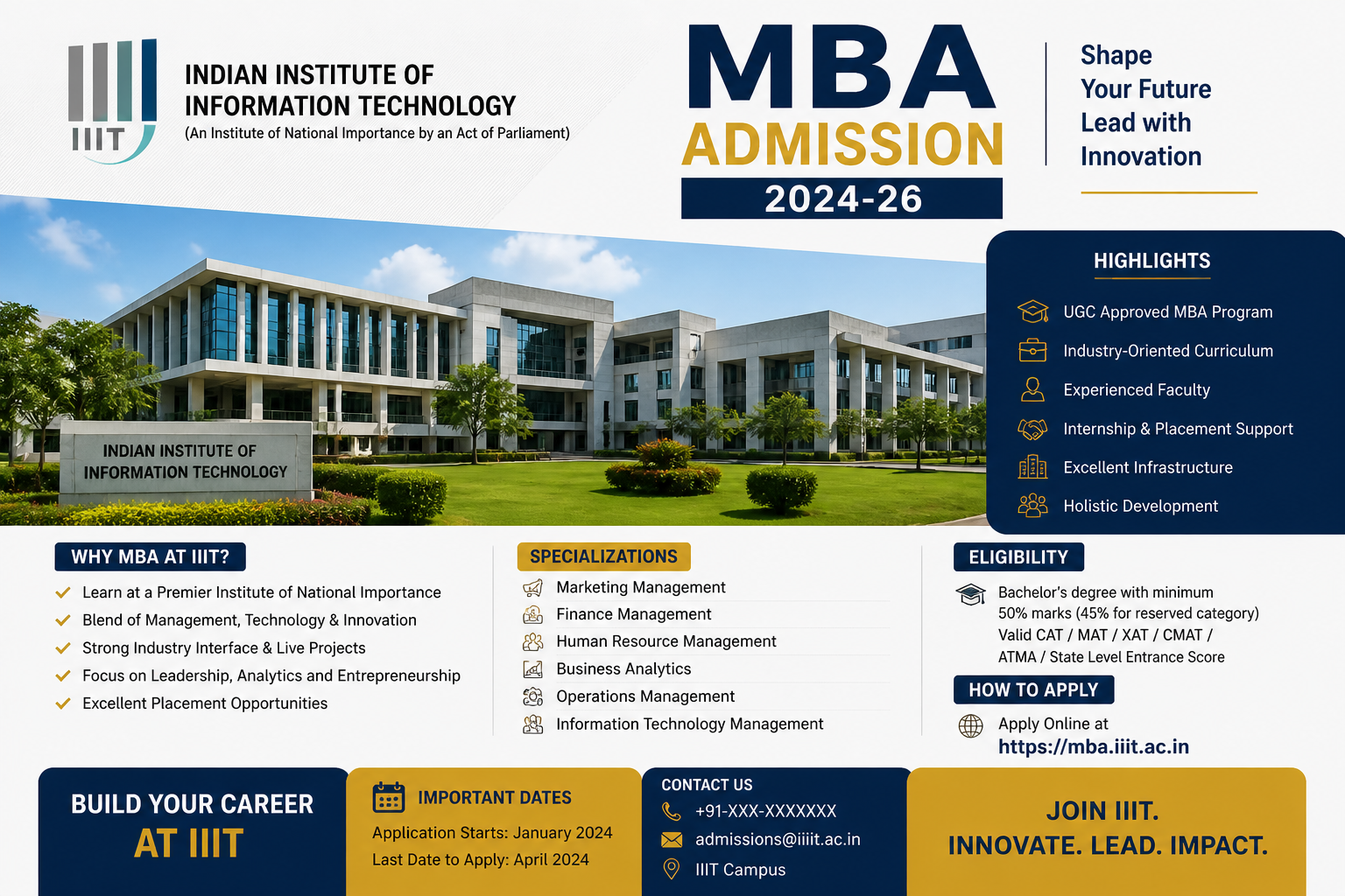 Indian Institute of Information Technology (IIIT) MBA Admission