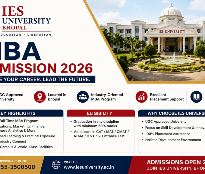 IES University Bhopal MBA Admission 2026