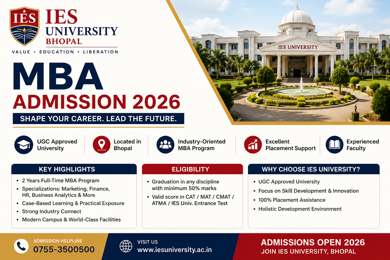 IES University Bhopal MBA Admission 2026