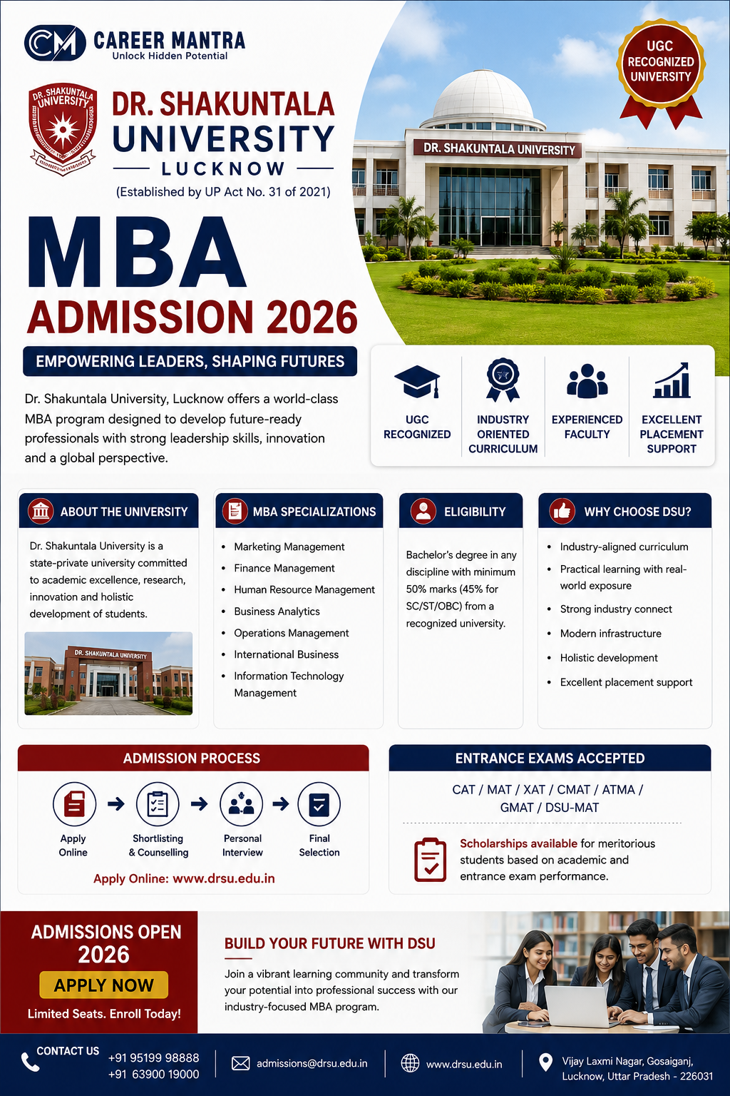 Dr. Shakuntala University Lucknow MBA Admission 2026