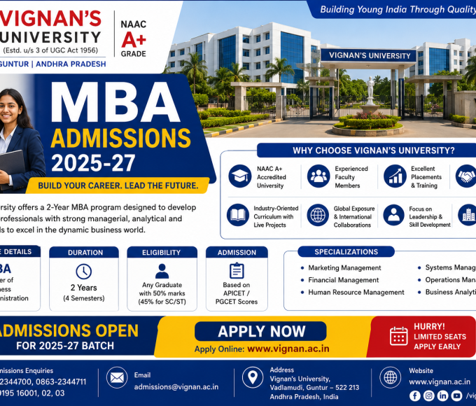 Vignan’s University Guntur MBA Admission