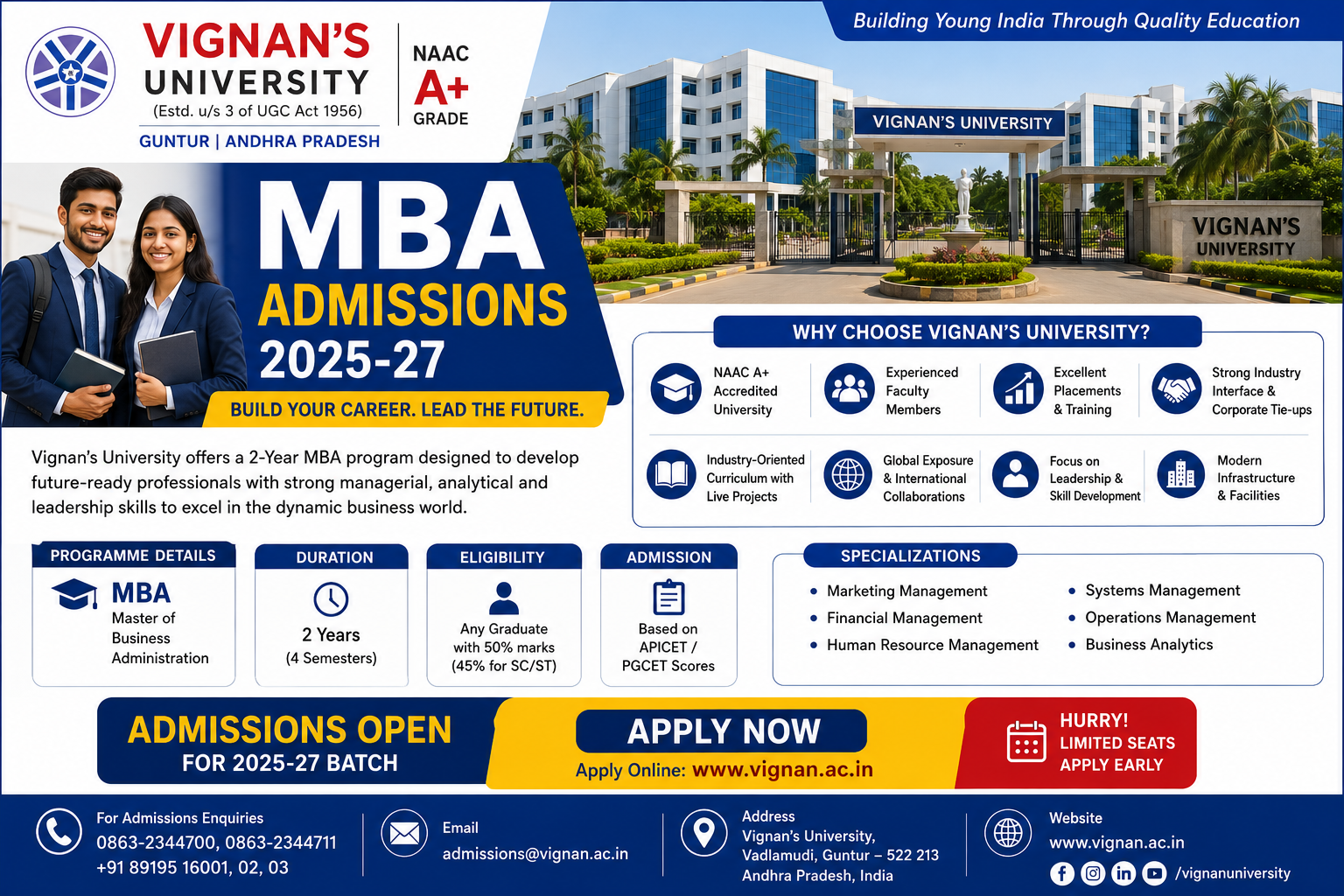 Vignan’s University Guntur MBA Admission