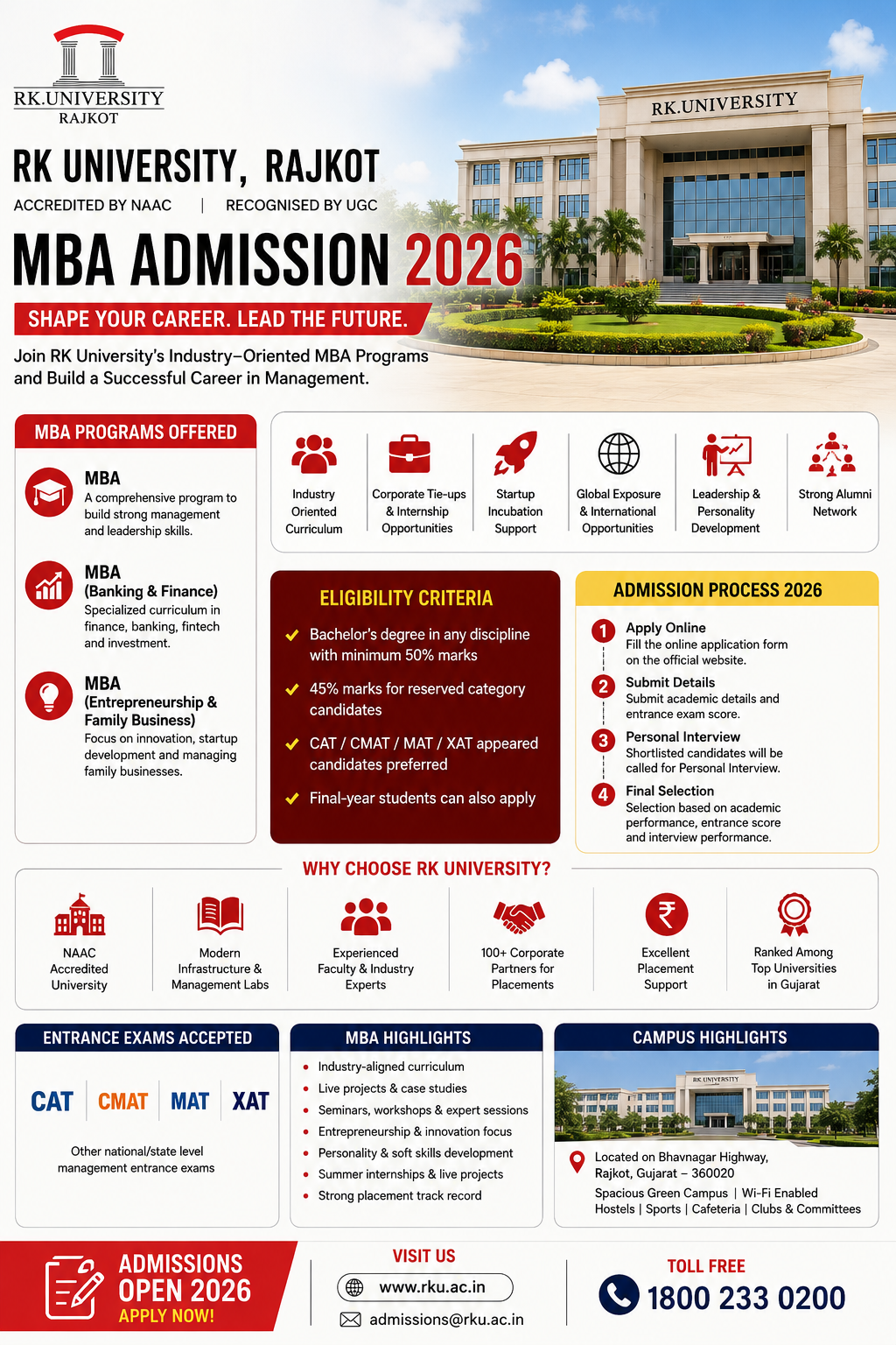 RK University Rajkot MBA Admission 2026: Excellent Program with Ultimate Career Growth Opportunities