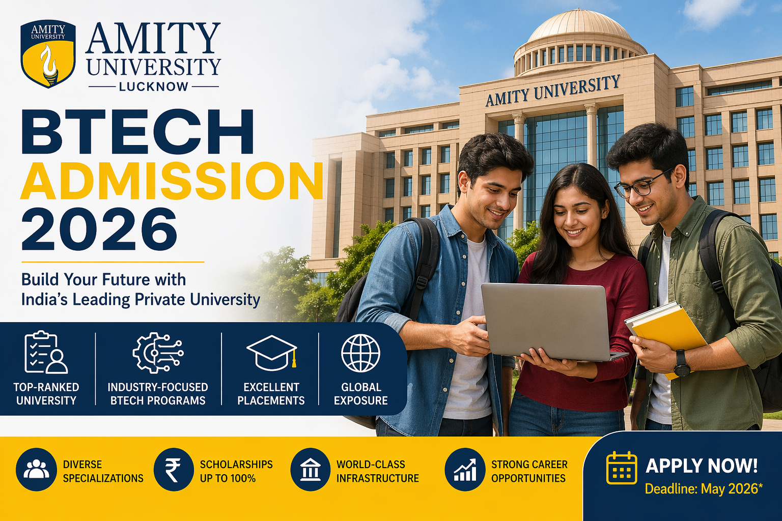 Amity University Lucknow BTech admission 2026  
