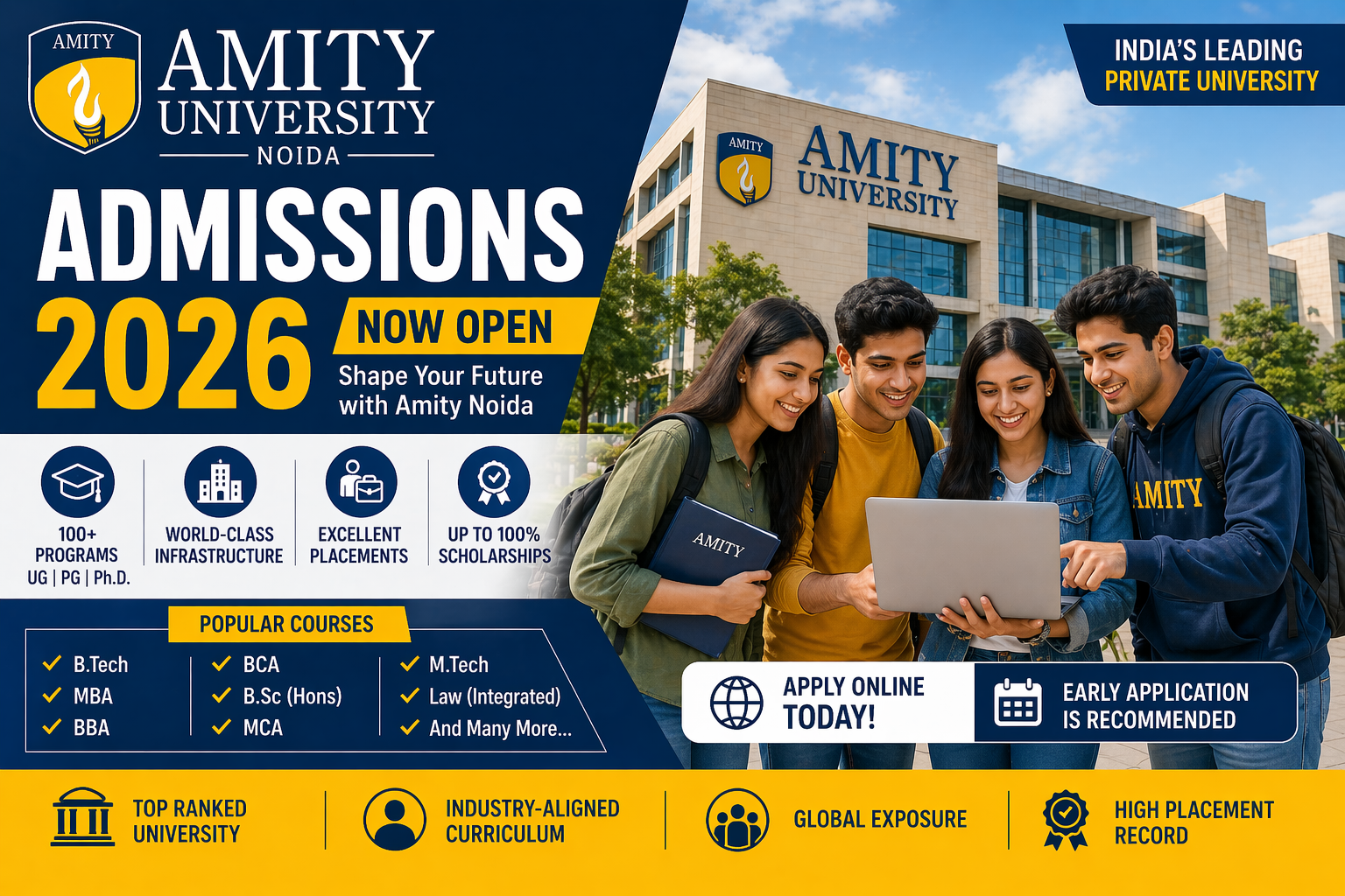 Amity University Noida Admissions 2026  