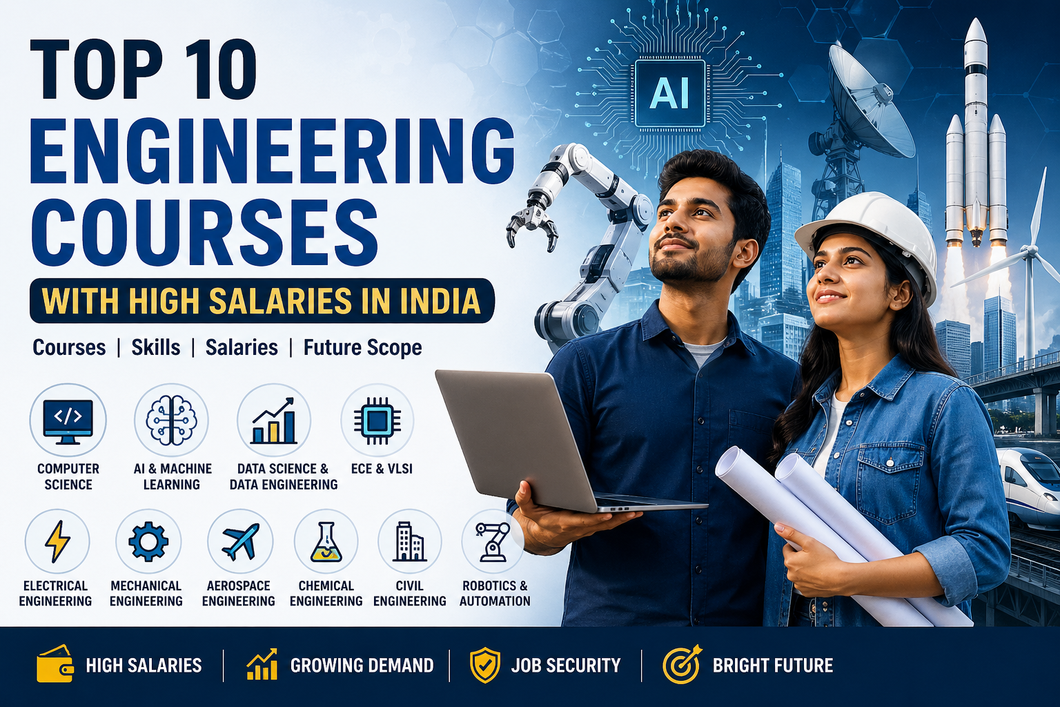 Top 10 Engineering Courses with High Salary in India – Industry, Salary & Career Scope