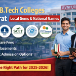 Best B.Tech colleges in Surat 2026 featuring SVNIT Surat, IIIT Surat, SCET and top engineering institutes with fees and placements