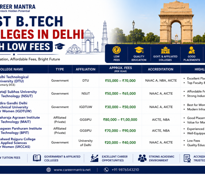 Best Btech Colleges in delhi With Low Fees